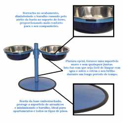 Comedouro Metal para Cachorro Duplo PEQUENO com Altura Regulável – Vermelho GAS-1007