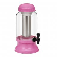 CAIXA com 12 Suqueiras Vidro 3.2 litros com Porta Gelo Rosa Pigmentado GAS-1205