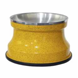 Comedouro Alto em Alumínio para Gatos Médio 400ml – Amarelo Pigmentado GAS-1737