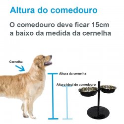 CAIXA com 6 Comedouros Metal para Cachorro Duplo GRANDE com Altura Regulável Azul GAS-1976